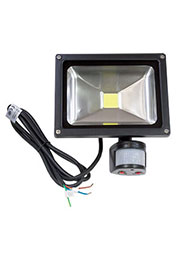 BR-FL-20W-PIR WHITE, Прожектор светодиодный, встроенный датчик и драйвер