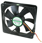 EC12025M12SA, Вентилятор 12В 120х120х25мм подшипник скольжения 2300 об/мин (3pin) + крепеж