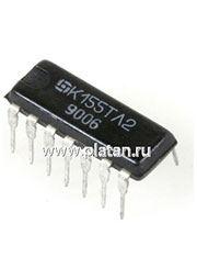 К155ТЛ2 (90-97г), 6 триггеров Шмитта-инверторов (SN7414N)