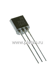 2N3904, Транзистор NPN  40В 0.2А 0.35Вт [TO-92 Ammo]