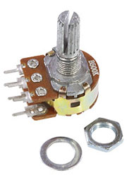 16K2 KC 2*100k, переменный резистор, вал с насечкой