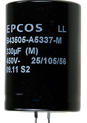 B43505A5337M, конденсатор электролитический 330мкФ 450В 105гр.