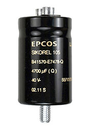 B41570E7478Q, конденсатор электролитический 4700мкФ 40В 105гр. под винт 10000ч