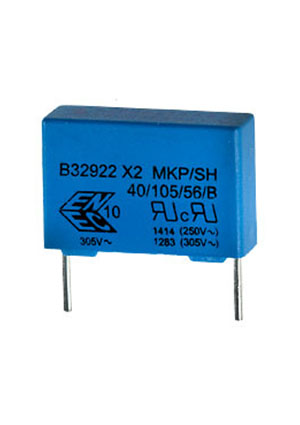 B32922C3154M, Фильтр X2 0.15uF 20% 305Vac e:15mm