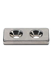 Магнит прямоугольник 25х12х3,5/7х3мм с зенковкой неодим