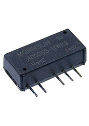 A0505S-1WR2, DC-DC преобразователь 1Вт вх 5В вых +5/-5В SIP 1500В