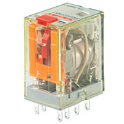 RKE2CO524LT, реле 2 группы, 7А 24В АС, LED, тестовая кнопка 28*21*36мм