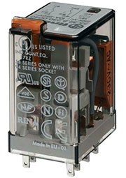 55.32.9.024.0040, Реле 2 переключ. 24VDC, 10A/230VAC DPDT