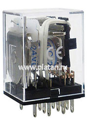 JZX-22F(D) 24VDC 3С, Реле промежуточное 3 переключ. 24VDC, 5A/220VAC 3PDT