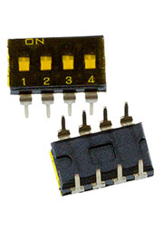 DI-F04, Dip переключатель гермет. 4 поз. 2.54мм 24В 25мА