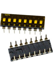 DI-F08, Dip переключатель гермет. 8 поз. 2.54мм 24В 25мА