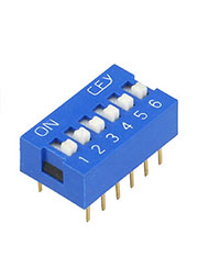 DS-06 (SWD1-6), DIP-переключатель 6 полюсный PIANO, красный