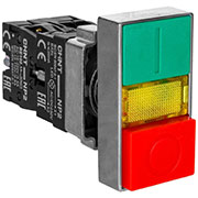 573829, Двойная кнопка NP2-BW8465 1НО+1НЗ AC230В(LED) IP40