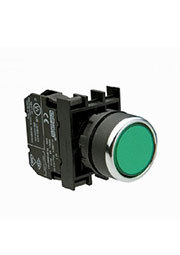 B100DY, Кнопка нажимная круглая зеленая