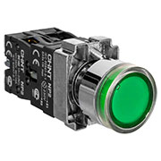 573831, Кнопка управления NP2-BW3361 1НО зеленая AC/DC230В(LED) IP40