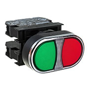 B102K20KY, Кнопка сдвоенная красно-зеленая (1НО+1НЗ)