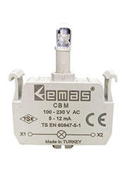 CBM, Блок-контакт подсветки с синим светодиодом 100-250 В перем. тока CBM