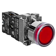 573823, Кнопка управления NP2-BW3462 1НЗ красная AC220В(LED) IP40