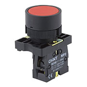 574091, Кнопка управления NP2-EA45 без подсветки красная 1НО+1НЗ IP40