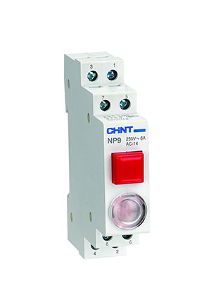 584105, Кнопка модульная NP9-22/2 без подсветки, 2НО+2НЗ, красная