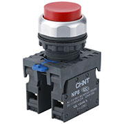 667124, Кнопка управления NP8-11BND/4 с подсветкой, красная, 1НО+1НЗ, АС110В-230В(LED) IP65