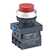 667313, Кнопка управления NP8-11GND/4 1НО+1НЗ красная AC110В-220В(LED) IP65