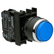 B100HM, Кнопка выступающая синяя (1НО)