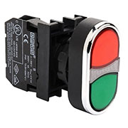 B100K20KY, Кнопка сдвоенная красно-зеленая (1НО)