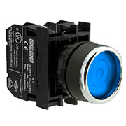 B101FM, Кнопка с фиксацией синяя (2НО)