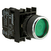 B101FY, Кнопка с фиксацией зеленая (2НО)