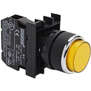B101HS, Кнопка выступающая желтая (2НО)
