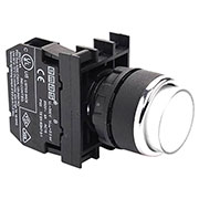 B102HB, Кнопка выступающая белая (1НО+1НЗ)