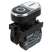 B102K20HB, Кнопка сдвоенная черно-белая (1НО+1НЗ)