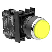 B130HS, Кнопка выступающая с подсветкой неон жёлтая (1НО)