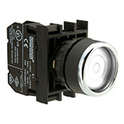 B150FB, Кнопка с фиксацией подсветкой-cветодиод белая (1HO)