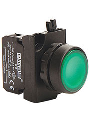 CP200DY, Кнопка нажимная круглая зеленая (1НЗ)