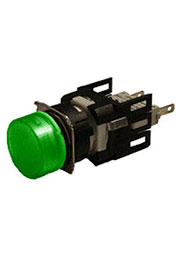 D090YXY, Сигнальная арматура 16 мм, круглая 12-24 AC/DC зелёная