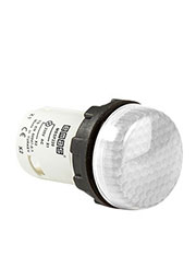 MBSP220B, Арматура сигнальная моноблочная 220 В белая с ячеистым стеклом