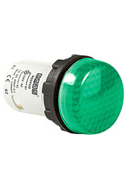 MBSP220Y, Арматура сигнальная моноблочная 220 В зеленая с ячеистым стеклом