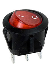 RC95BRBT2-G, переключатель клавишный ON-OFF 250B 10A с красной подсветкой
