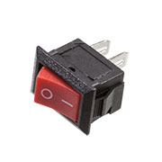 RWB-101, выключатель клавишный 250В 3А ON-OFF красный 2 контакта