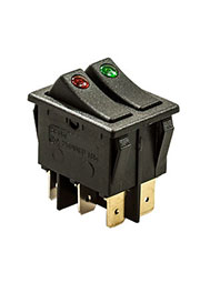 797D ПЕРЕКЛЮЧАТЕЛЬ 6 КОНТ. 250В/15.0А КРАС./ЗЕЛ.С ПОДСВЕТ. (767)