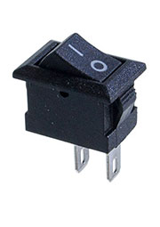 RWB-101B, выключатель клавишный 250В 3А ON-OFF черный 2 контакта (36-2010)
