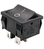 RS-606PABBBT-G, переключатель клавишный 2xON-OFF 250В 6A черный (аналог B1021 SWR71)