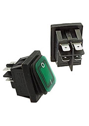 SB092-12V IP65 ON-OFF 22X30MM, зеленый