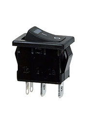 R19A-02IBBBTG-G, переключатель клавишный ON-OFF 250В 6А с зеленой подсветкой(аналог SWR41)