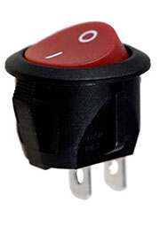 RC15BRBT-G, переключатель клавишный ON-OFF 250B 6A красный