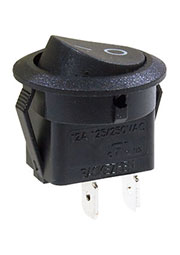 777 ПЕРЕКЛЮЧАТЕЛЬ 2 КОНТ. 250В/12.0А ЧЕРНЫЙ (768-1) КРУГЛЫЙ