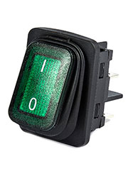 A54B1Y11, Выключатель с подсветкой зелёный 2НО, IP65