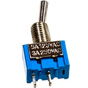 MTS-101-A2-B, миниатюрный тумблер ON-OFF 2 контакта на плату, черный